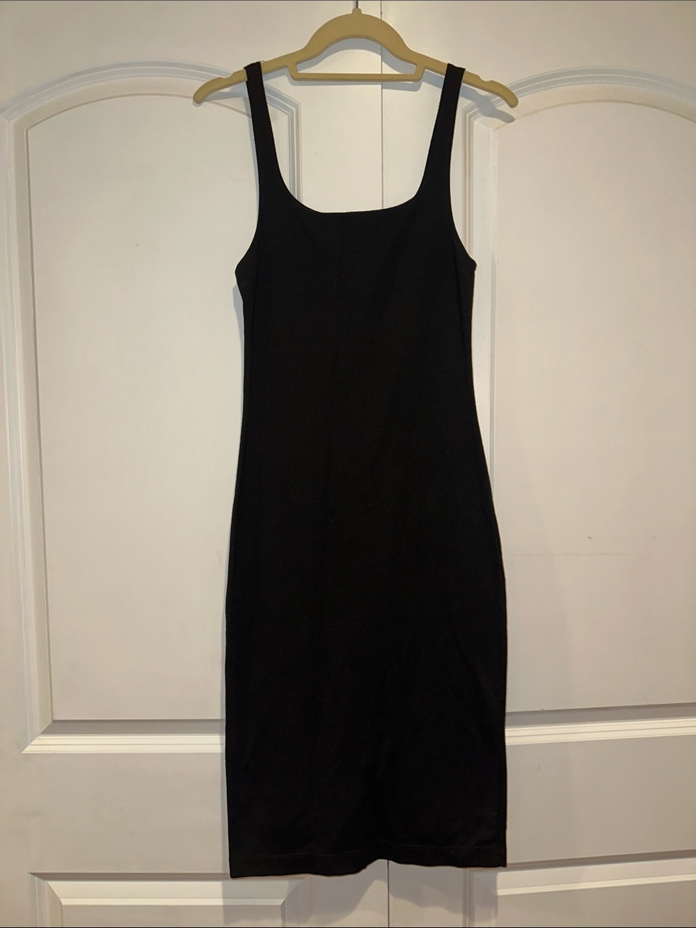 Zara Classic Black Square-Neck Bodycon Dress